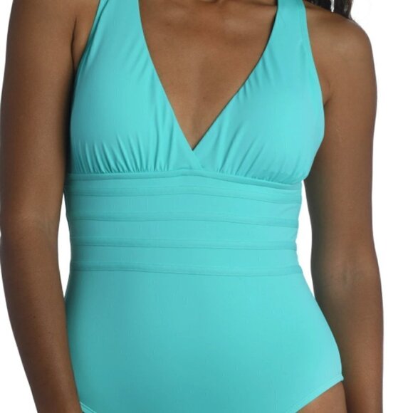 NEW La Blanca Island Goddess Multi-Strap Cross-Back One Piece - Solid - Picture 1 of 4